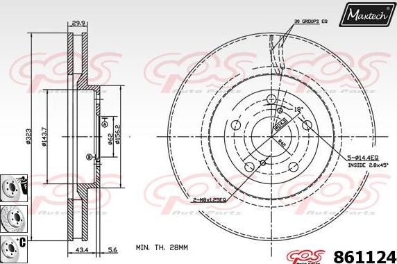 Maxtech 72938048 - Virzulis, Bremžu suports ps1.lv