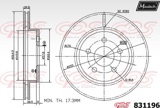 Maxtech 72938053 - Virzulis, Bremžu suports ps1.lv