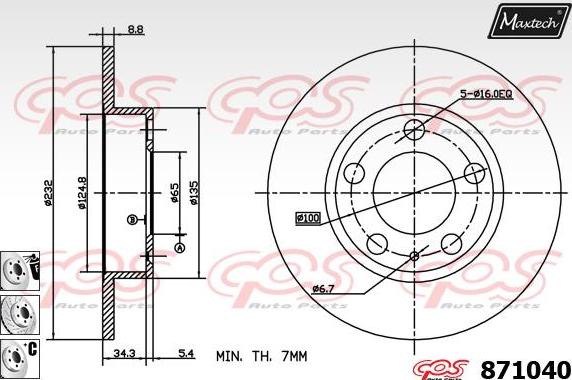 Maxtech 857011 - Bremžu diski ps1.lv