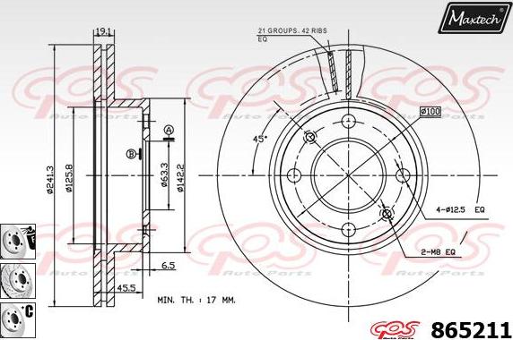 Maxtech 72938008 - Virzulis, Bremžu suports ps1.lv