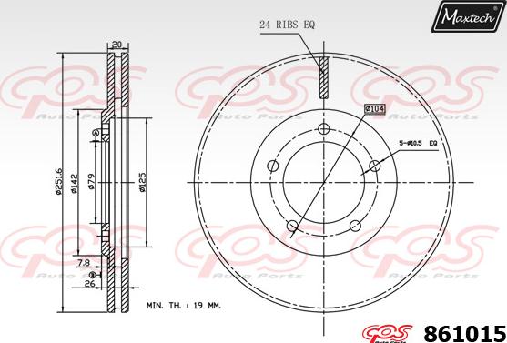 Maxtech 72938014 - Virzulis, Bremžu suports ps1.lv