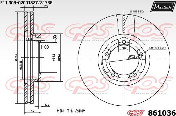 Maxtech 72938015 - Virzulis, Bremžu suports ps1.lv