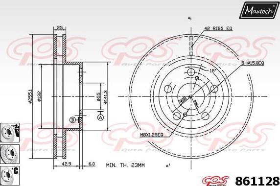 Maxtech 72938010 - Virzulis, Bremžu suports ps1.lv