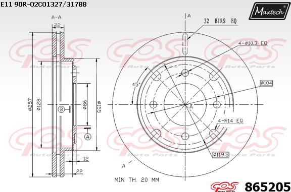 Maxtech 72938011 - Virzulis, Bremžu suports ps1.lv