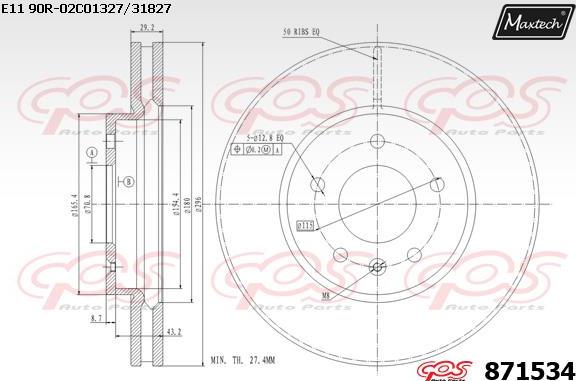 Maxtech 72938034P - Virzulis, Bremžu suports ps1.lv