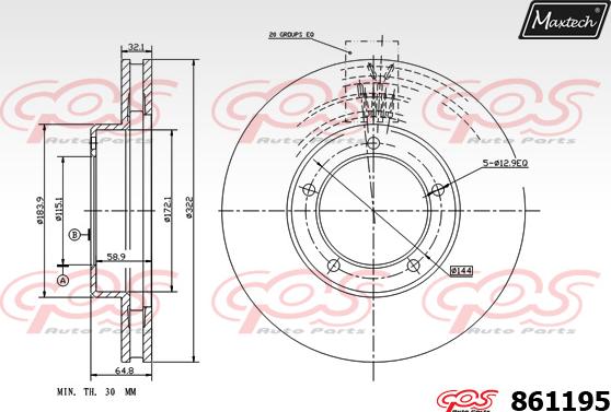 Maxtech 72938030 - Virzulis, Bremžu suports ps1.lv