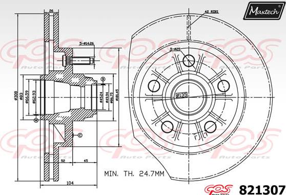 Maxtech 72933006 - Virzulis, Bremžu suports ps1.lv