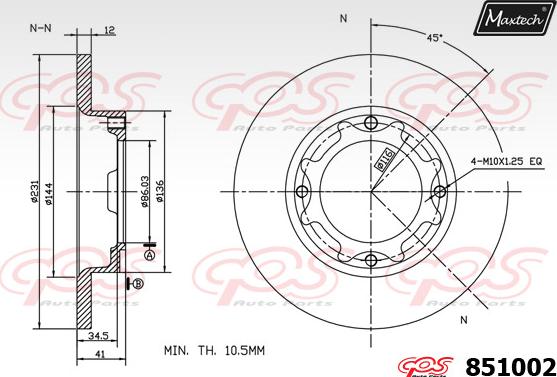 Maxtech 72933003 - Virzulis, Bremžu suports ps1.lv