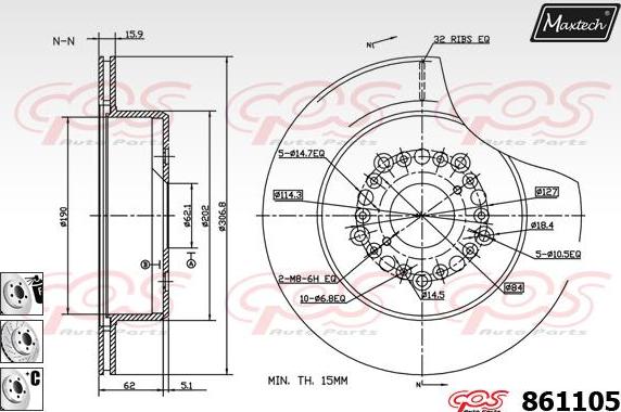 Maxtech 871520 - Bremžu diski ps1.lv