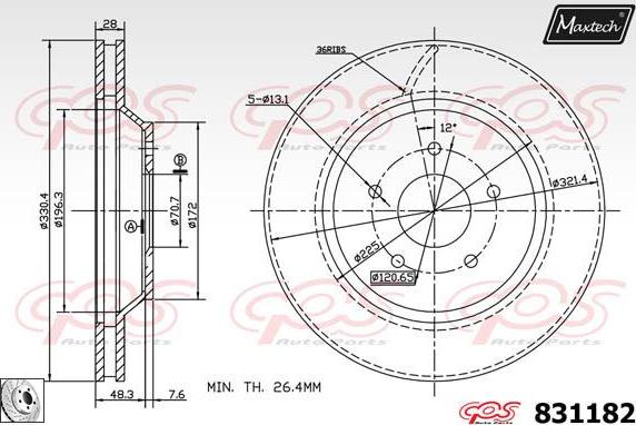 Maxtech 72718009 - Regulējošais elements, Stāvbremžu sistēmas bremžu suports ps1.lv