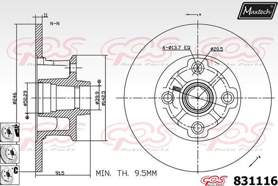 Maxtech 877213 - Bremžu diski ps1.lv