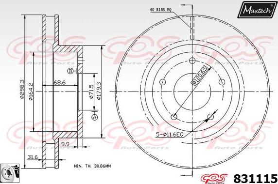 Maxtech 72718024 - Regulējošais elements, Stāvbremžu sistēmas bremžu suports ps1.lv