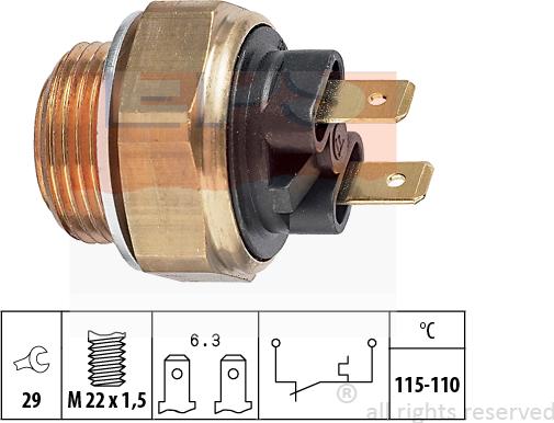 MDR EPS-1850 135 - Termoslēdzis, Radiatora ventilators ps1.lv