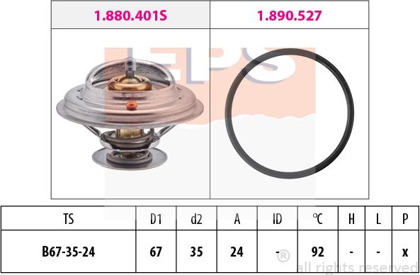 MDR EPS-1880 401 - Termostats, Dzesēšanas šķidrums ps1.lv