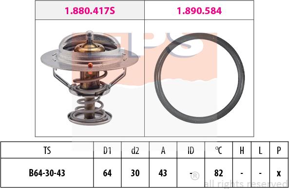 MDR EPS-1880 417 - Termostats, Dzesēšanas šķidrums ps1.lv