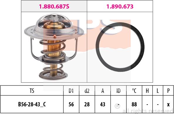 MDR EPS-1880 688 - Termostats, Dzesēšanas šķidrums ps1.lv