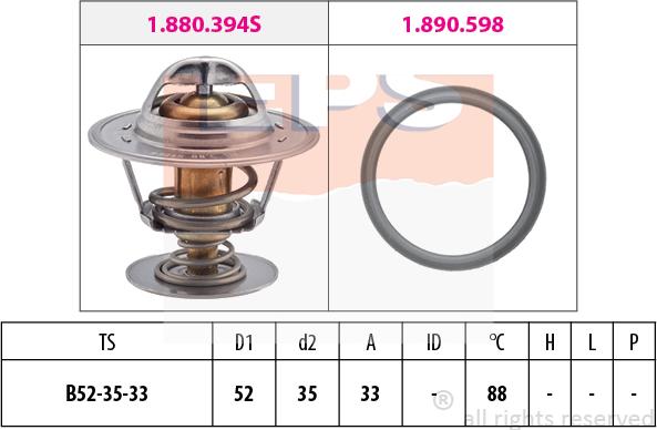 MDR EPS-1880 394 - Termostats, Dzesēšanas šķidrums ps1.lv