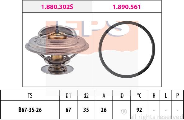 MDR EPS-1880 303 - Termostats, Dzesēšanas šķidrums ps1.lv