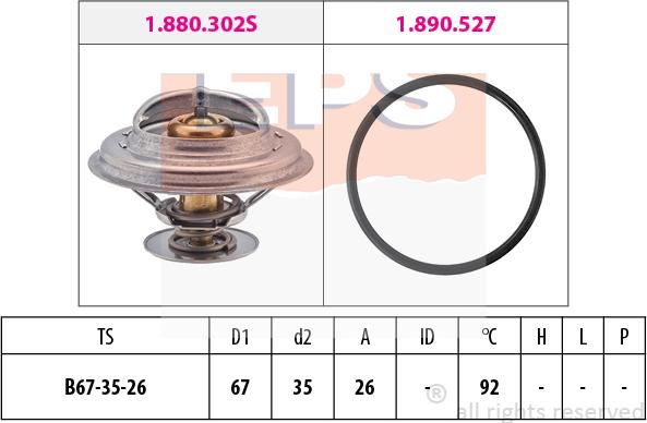 MDR EPS-1880 302 - Termostats, Dzesēšanas šķidrums ps1.lv