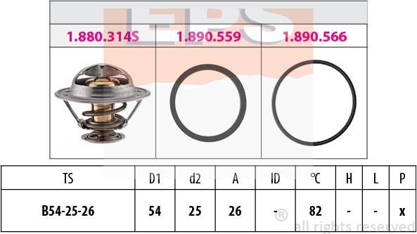 MDR EPS-1880 314 - Termostats, Dzesēšanas šķidrums ps1.lv