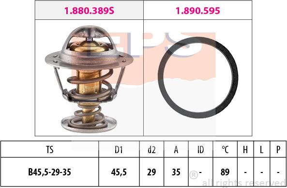 MDR EPS-1880 389 - Termostats, Dzesēšanas šķidrums ps1.lv