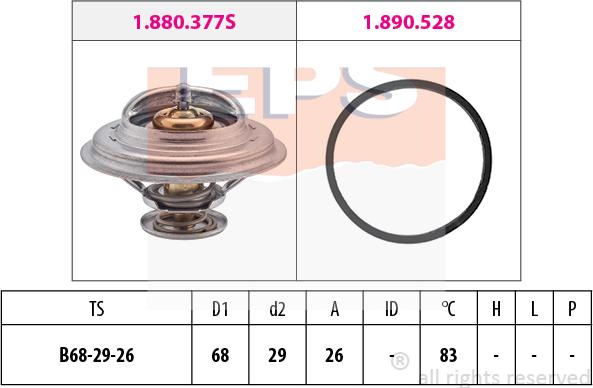 MDR EPS-1880 377 - Termostats, Dzesēšanas šķidrums ps1.lv