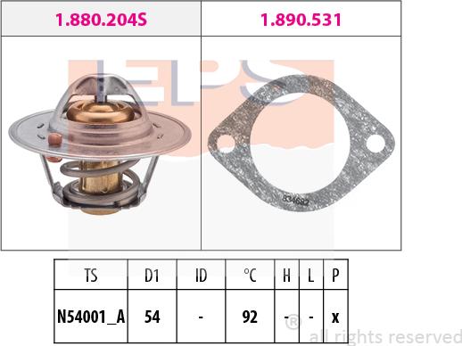 MDR EPS-1880 204 - Termostats, Dzesēšanas šķidrums ps1.lv