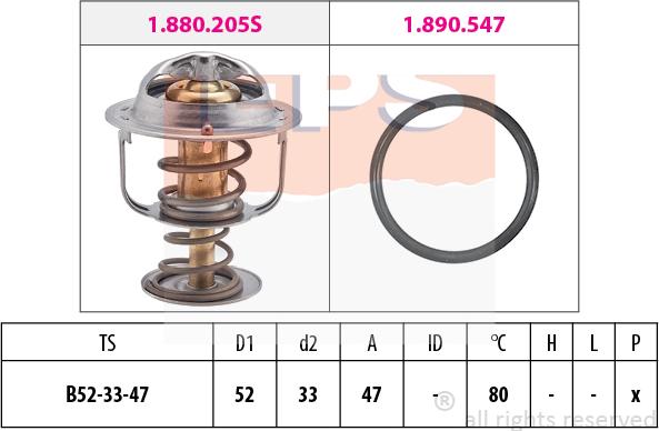 MDR EPS-1880 205 - Termostats, Dzesēšanas šķidrums ps1.lv