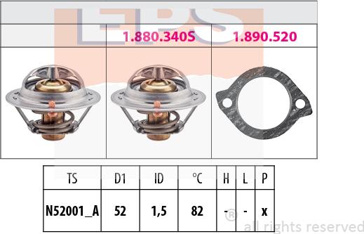 MDR EPS-1880 228 - Termostats, Dzesēšanas šķidrums ps1.lv