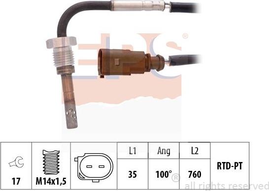 MDR EPS-1220 002 - Devējs, Izplūdes gāzu temperatūra ps1.lv