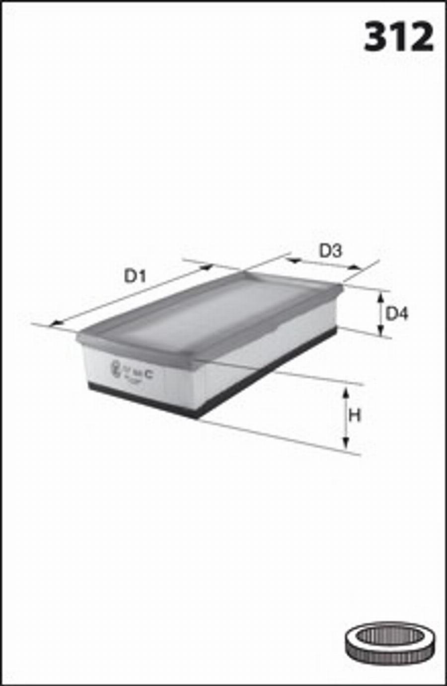 Mecafilter 197 - Gaisa filtrs ps1.lv