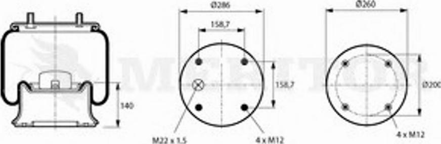 Meritor 212 08 082 - Pneimoatsperes spilvens, Pneimopiekare ps1.lv