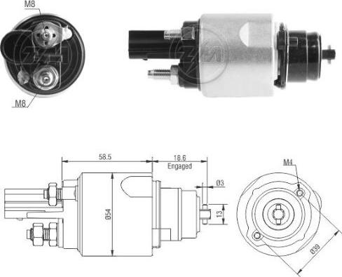 Messmer ZM3498 - Ievilcējrelejs, Starteris ps1.lv