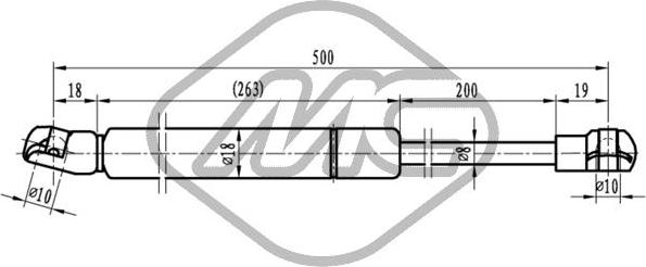 Metalcaucho 46813 - Gāzes atspere, Motora pārsegs ps1.lv