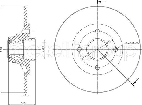 Metelli 23-0198 - Bremžu diski ps1.lv