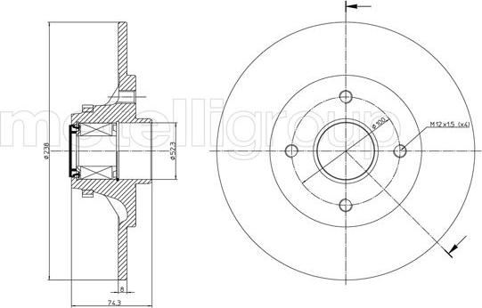 Metelli 23-0236 - Bremžu diski ps1.lv