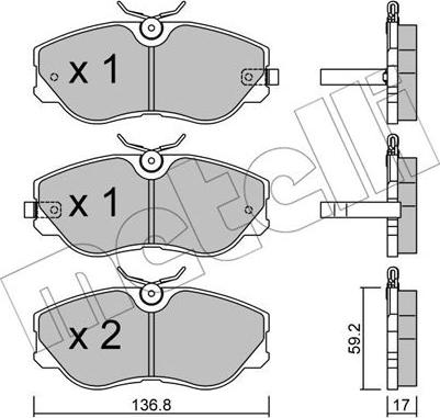 Metelli 22-0491-0 - Bremžu uzliku kompl., Disku bremzes ps1.lv