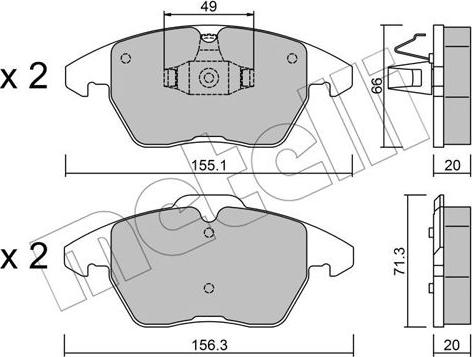 Metelli 22-0548-2 - Bremžu uzliku kompl., Disku bremzes ps1.lv