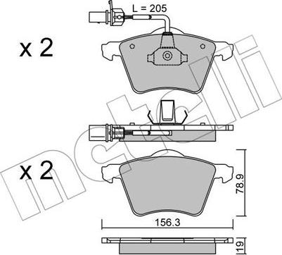 Metelli 22-0550-1 - Bremžu uzliku kompl., Disku bremzes ps1.lv