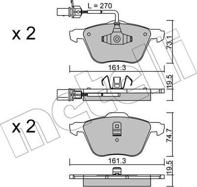 Metelli 22-0551-0 - Bremžu uzliku kompl., Disku bremzes ps1.lv