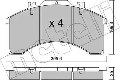 Metelli 22-0580-0 - Bremžu uzliku kompl., Disku bremzes ps1.lv