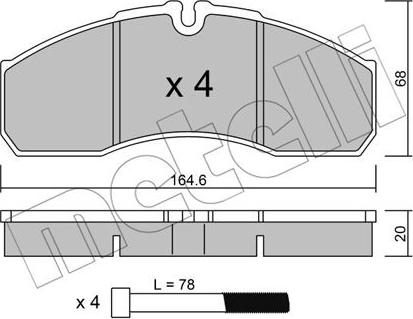 Metelli 22-0578-0 - Bremžu uzliku kompl., Disku bremzes ps1.lv