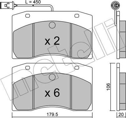 Metelli 22-0649-0 - Bremžu uzliku kompl., Disku bremzes ps1.lv