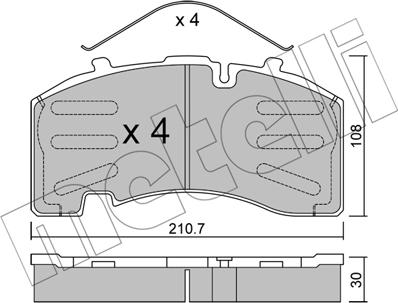 Metelli 22-0652-0 - Bremžu uzliku kompl., Disku bremzes ps1.lv