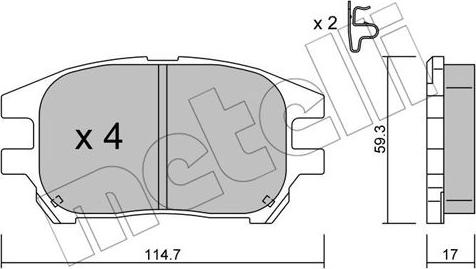 Metelli 22-0617-0 - Bremžu uzliku kompl., Disku bremzes ps1.lv