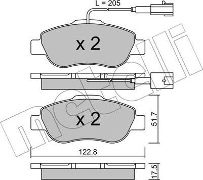 Metelli 22-0638-2 - Bremžu uzliku kompl., Disku bremzes ps1.lv