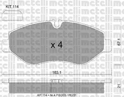 Metelli 22-0671-2 - Bremžu uzliku kompl., Disku bremzes ps1.lv