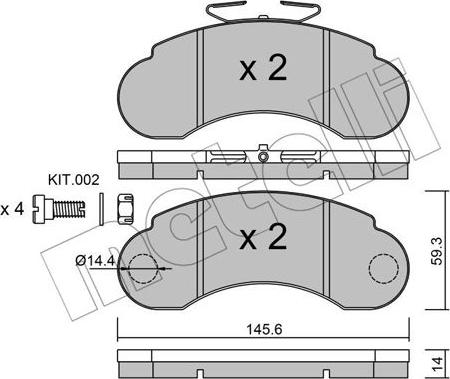 Metelli 22-0055-1 - Bremžu uzliku kompl., Disku bremzes ps1.lv