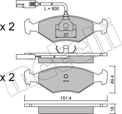 Metelli 22-0057-0 - Bremžu uzliku kompl., Disku bremzes ps1.lv