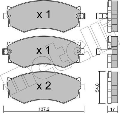 Metelli 22-0190-1 - Bremžu uzliku kompl., Disku bremzes ps1.lv